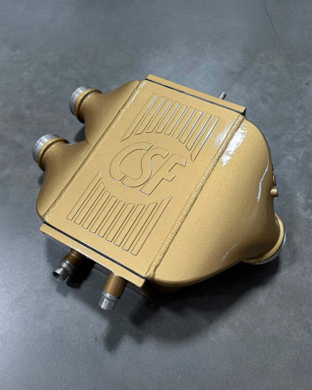 CSF top mount charge-air-cooler, carbon ceramic gold gloss