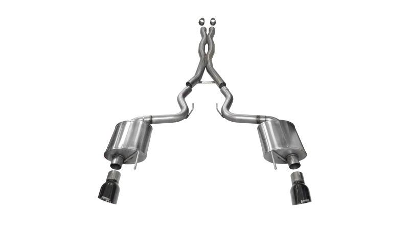 CORSA Performance 2015-2017 Ford Mustang GT 5.0 3in Cat-Back Exhaust Black Dual Tips (Sport)