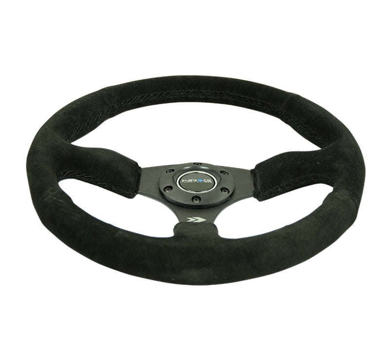 NRG Reinforced Steering Wheel (350mm / 2.5in. Deep) Black Suede Comfort Grip w/ 5mm Matte Black Spokes (RST-023MB-S) - photo 3