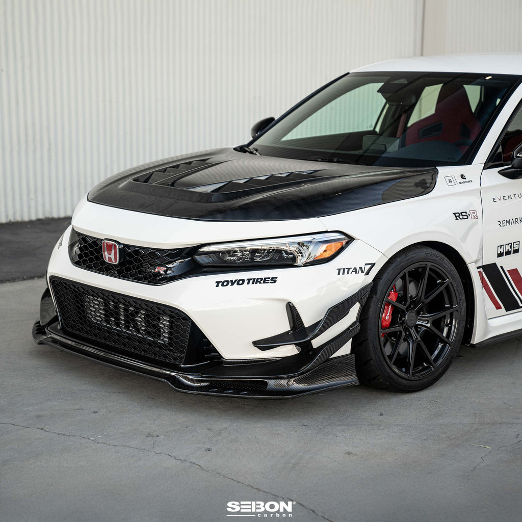 Seibon 2023-2024 Honda Civic Type R Carbon Front Bumper Canards - photo 9