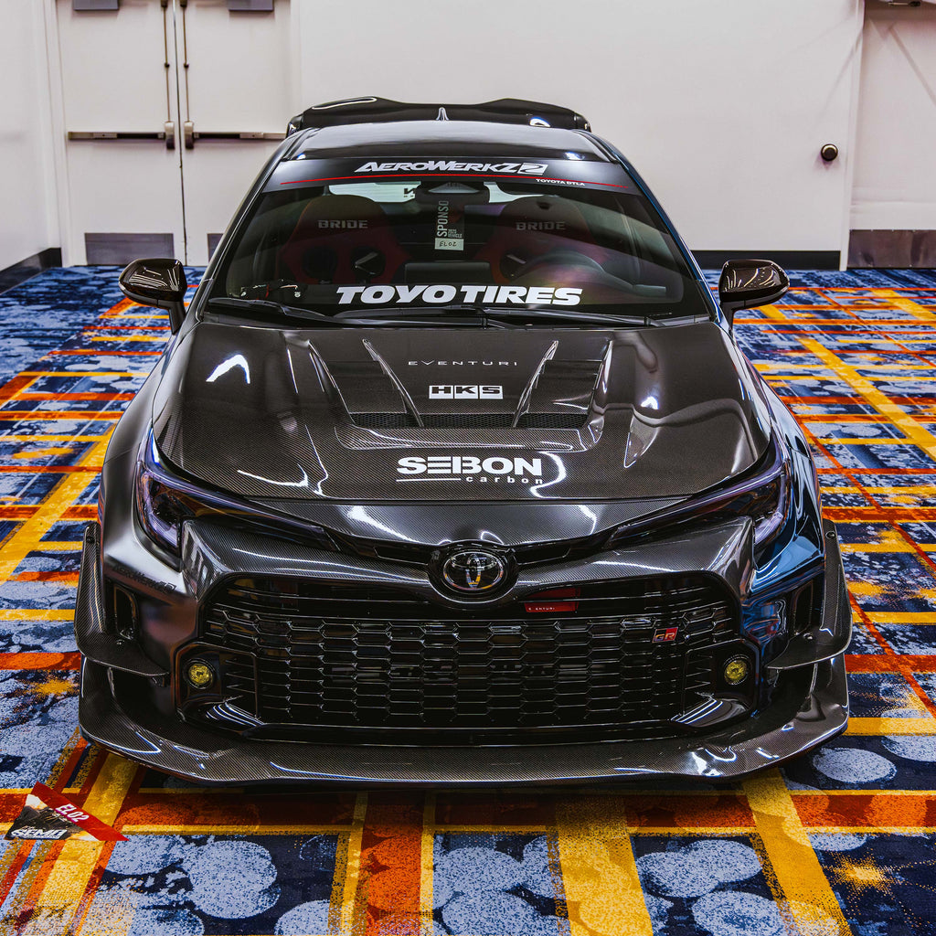 Seibon 2023-2024 Toyota GR Corolla Carbon Fiber Front Bumper Canards - photo 6