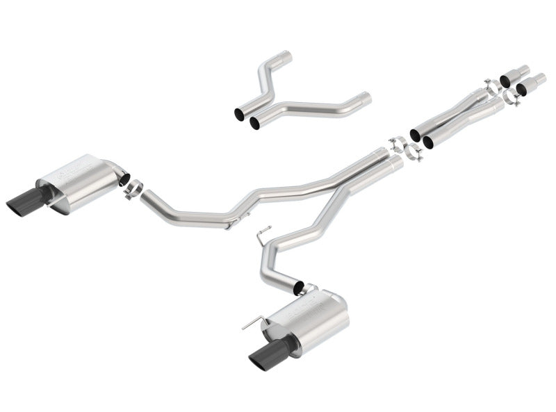 Borla Atak Cat-Back 2015-2017 Ford Mustang GT 5.0L V8 MT/AT 3in pipe 4in Black Chrome Tips