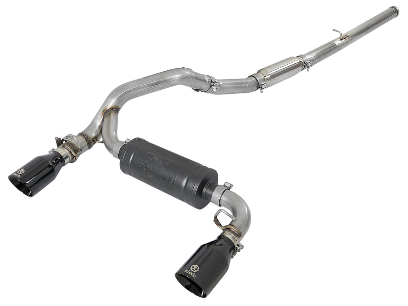 aFe Takeda 3in 304 Stainless Steel Cat-Back Exhaust System with Black Tips 2016-2018 Ford Focus RS I4-2.3L - photo 2