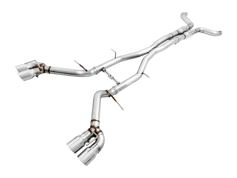 AWE Tuning 2016-2019 Chevrolet Camaro SS Resonated Cat-Back Exhaust - Track Edition (Quad Chrome Silver Tips)