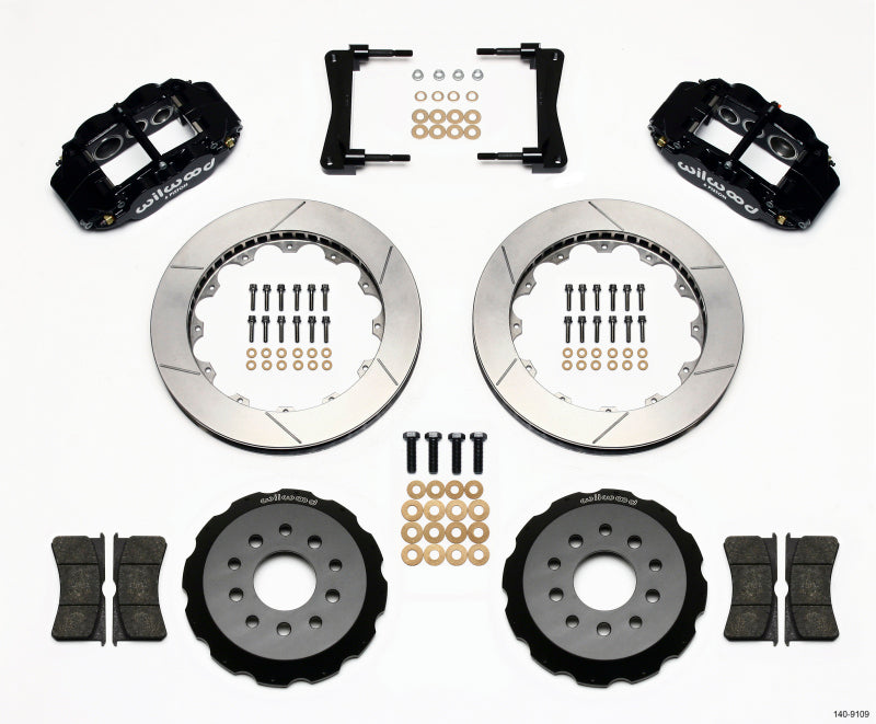 Wilwood 2005-2014 Ford Mustang Forged Narrow Superlite 6R Front Big Brake Kit (13.06in) - Black / Slotted