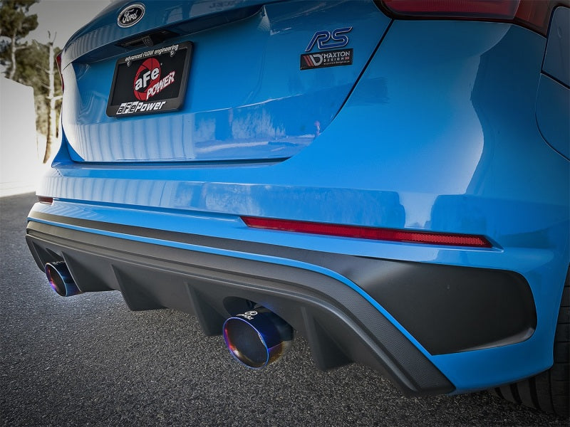 aFe Takeda 3in 304 Stainless Steel Cat-Back Exhaust System with Blue Flame Tip 2016-2018 Ford Focus RS I4-2.3L