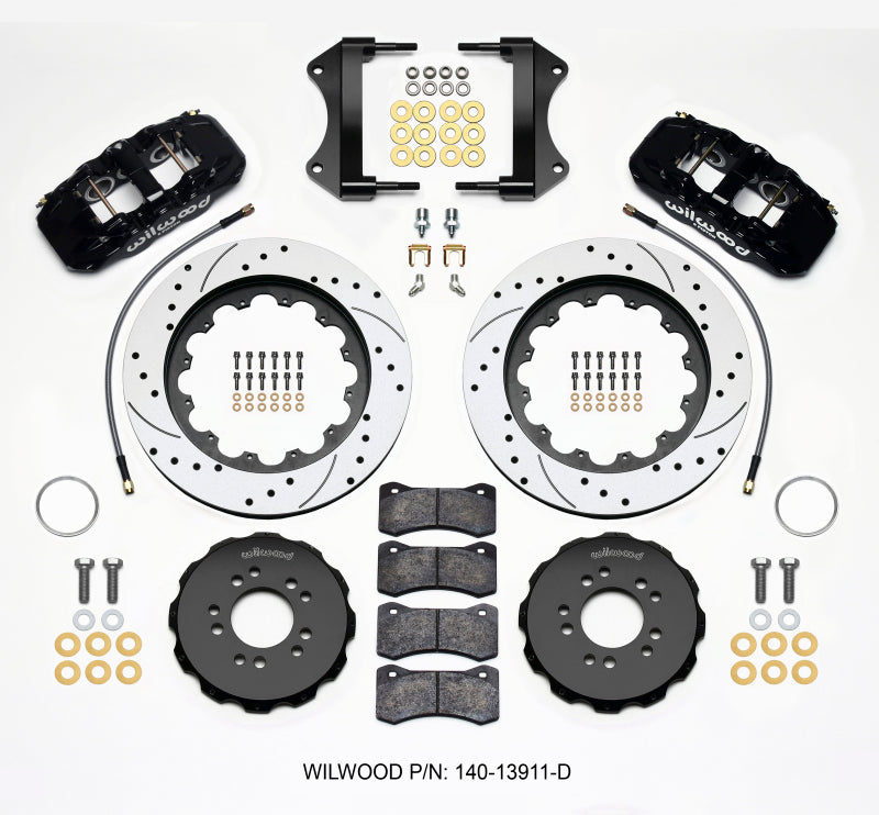 Wilwood 2014-2019 Chevrolet Corvette C7 Aero6 Front Big Brake Kit (15in) - Black / Drilled & Slotted