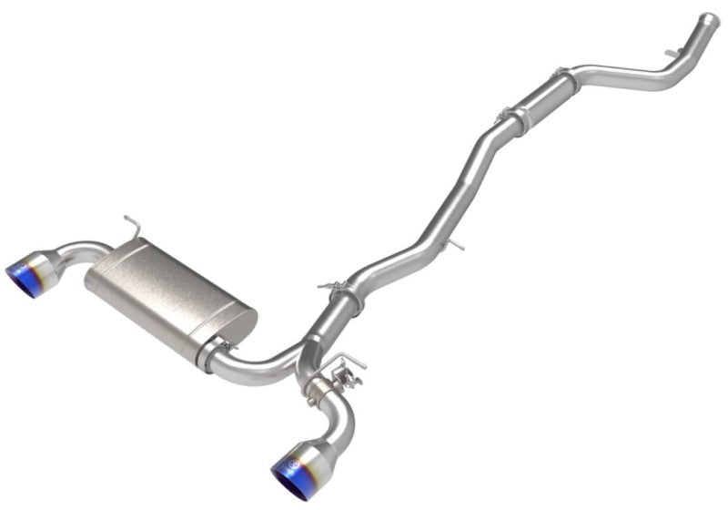 aFe POWER Takeda 2021 Toyota Supra 2.0L 2.5in-3in 304 Stainless Steel Cat-Back Exhaust with Blue Tips