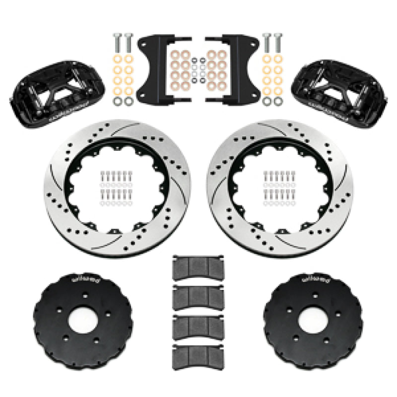Wilwood 2014-2019 Chevrolet Corvette C7 Forged XRS6R Front Big Brake Kit (14in) - Black / Drilled & Slotted