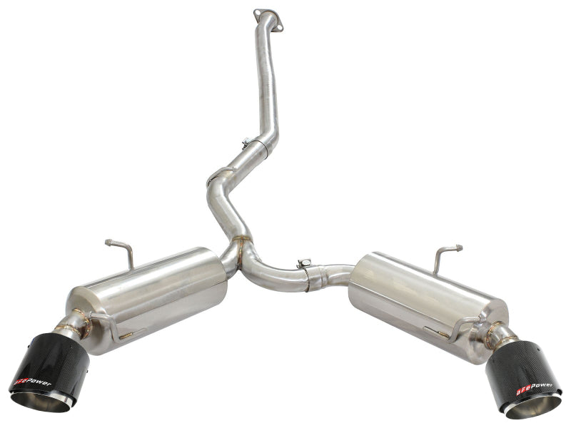 aFe Takeda Exhaust Axle-Back 2013-2015 Scion FRS / Subaru BRZ 304 Stainless Steel Carbon Fiber Dual Tips Exhaust - photo 3