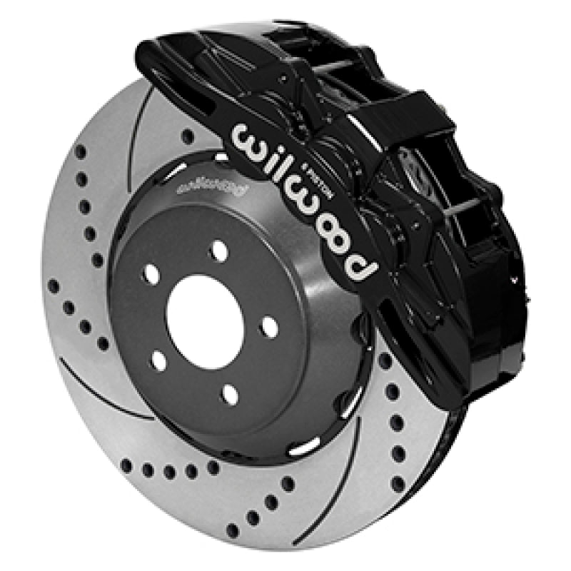 Wilwood 2015-2023 Ford Mustang SX6R Front Big Brake Kit (15in) - Black / Drilled & Slotted