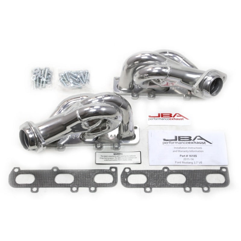 JBA 2011-2017 Ford Mustang 3.7L V6 1-5/8in Primary Silver Ctd Cat4Ward Header - photo 2