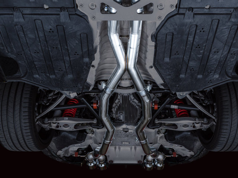 AWE Tuning Track Edition Cat-Back Exhaust for BMW G8X M3/M4 - Chrome Silver Tips - photo 2