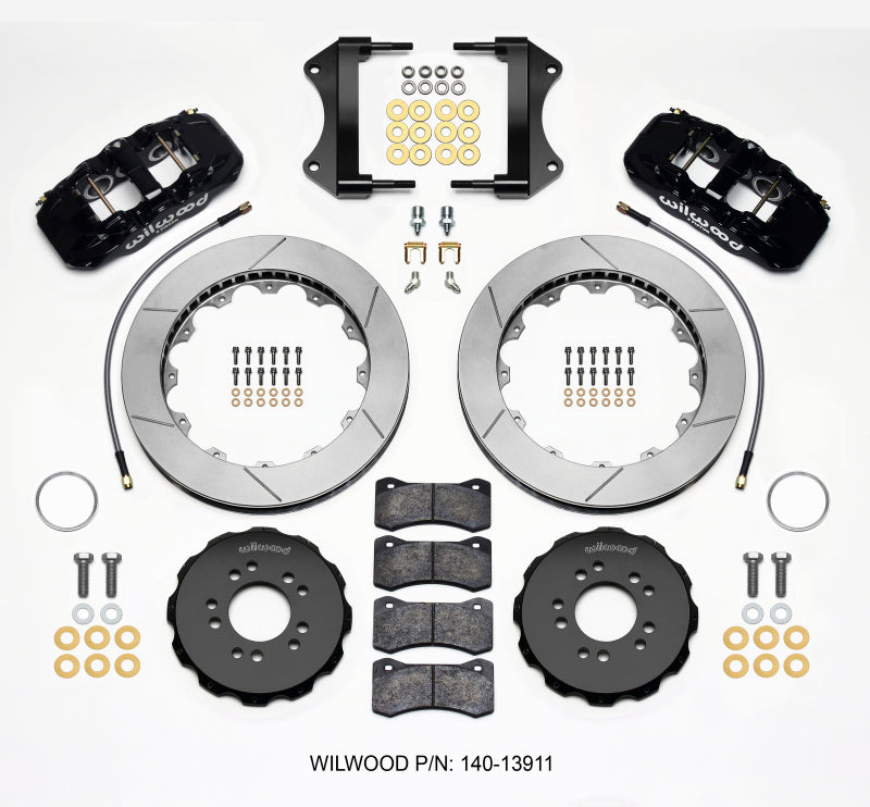 Wilwood 2014-2019 Chevrolet Corvette C7 Aero6 Front Big Brake Kit (15in) - Black / Slotted