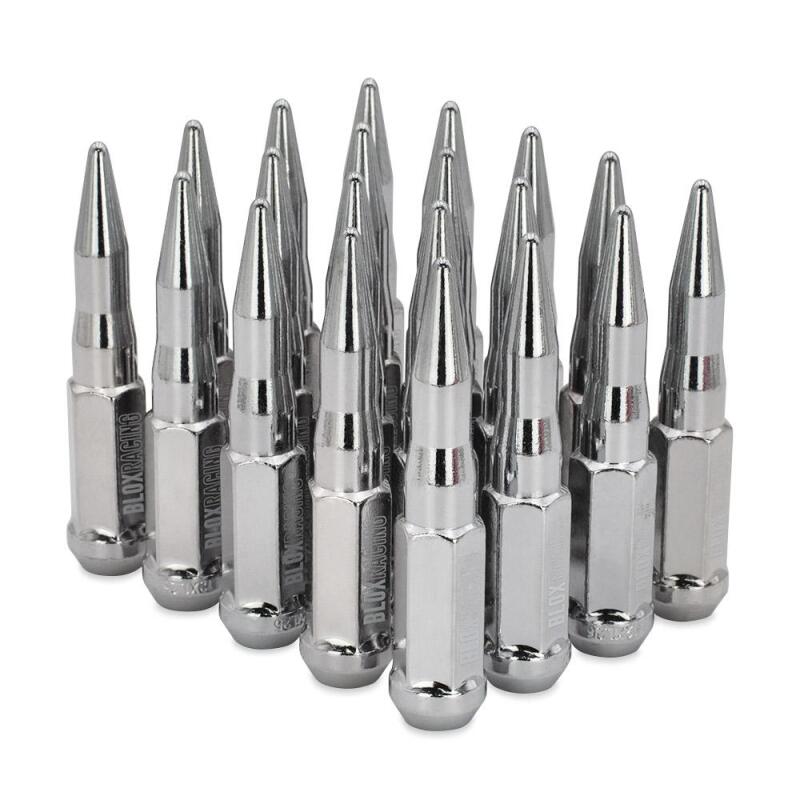 BLOX Racing Original Spike Forged Lug Nuts - Chrome - 14x1.50 - Set of 20 (BXAC-00166-20)
