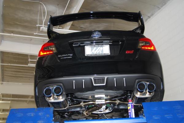 Invidia 2015+ Subaru WRX/STI 4Dr Q300 Twin Outlet Rolled Titanium Burnt Quad Tip Cat-Back Exhaust