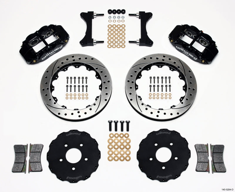 Wilwood Mitsubishi Lancer Evolution VIII Forged Narrow Superlite 6R Front Big Brake Kit (13.06in) - Black / Drilled & Slotted