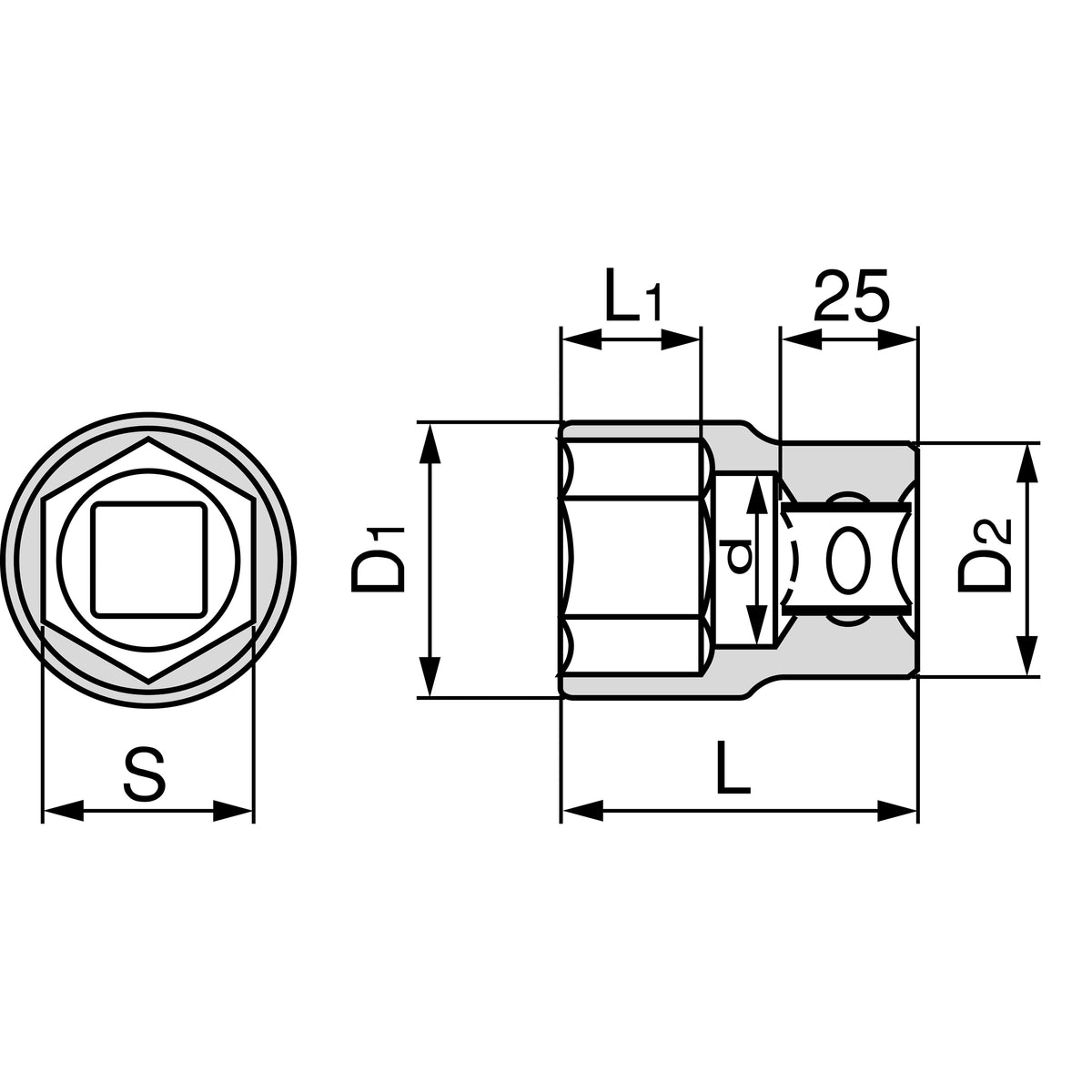 TONE Socket (6-Point, 3/4" Drive) 6S Series