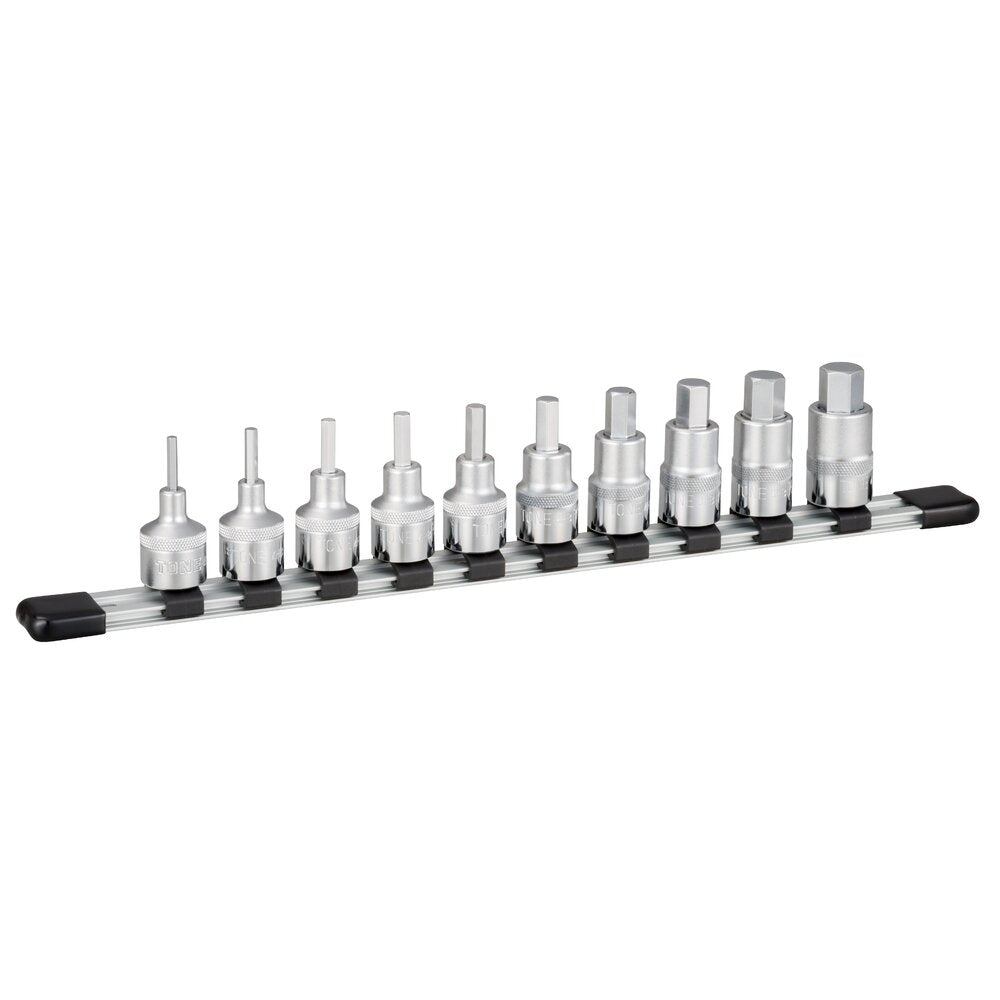 TONE 1/2" Drive Hexagon Socket Set (with Socket Holder, Inch Sizes) HHB410