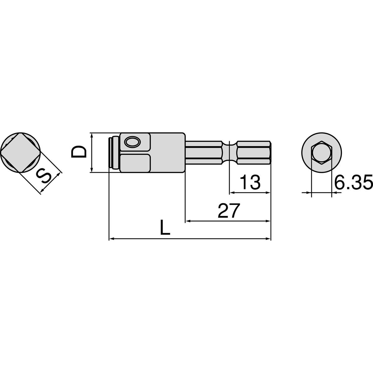 TONE Impact Socket Adaptor for Electric Drill 2BAN Series