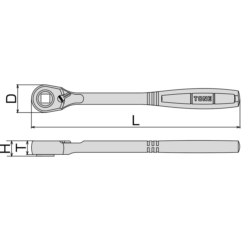 TONE 3/8" Drive Ratchet Handle RH3B