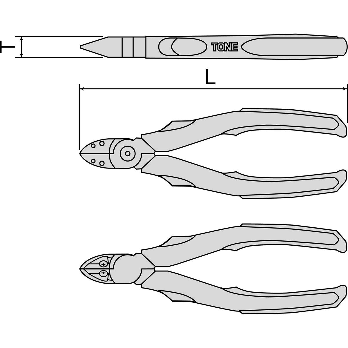 TONE Cutting Pliers (Hold Type) KNC-150G