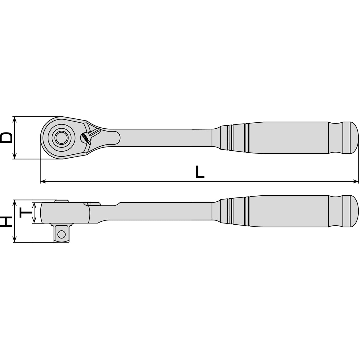 TONE 3/8" Drive Long Ratchet Handle (Socket Hold Type) RH3HWL