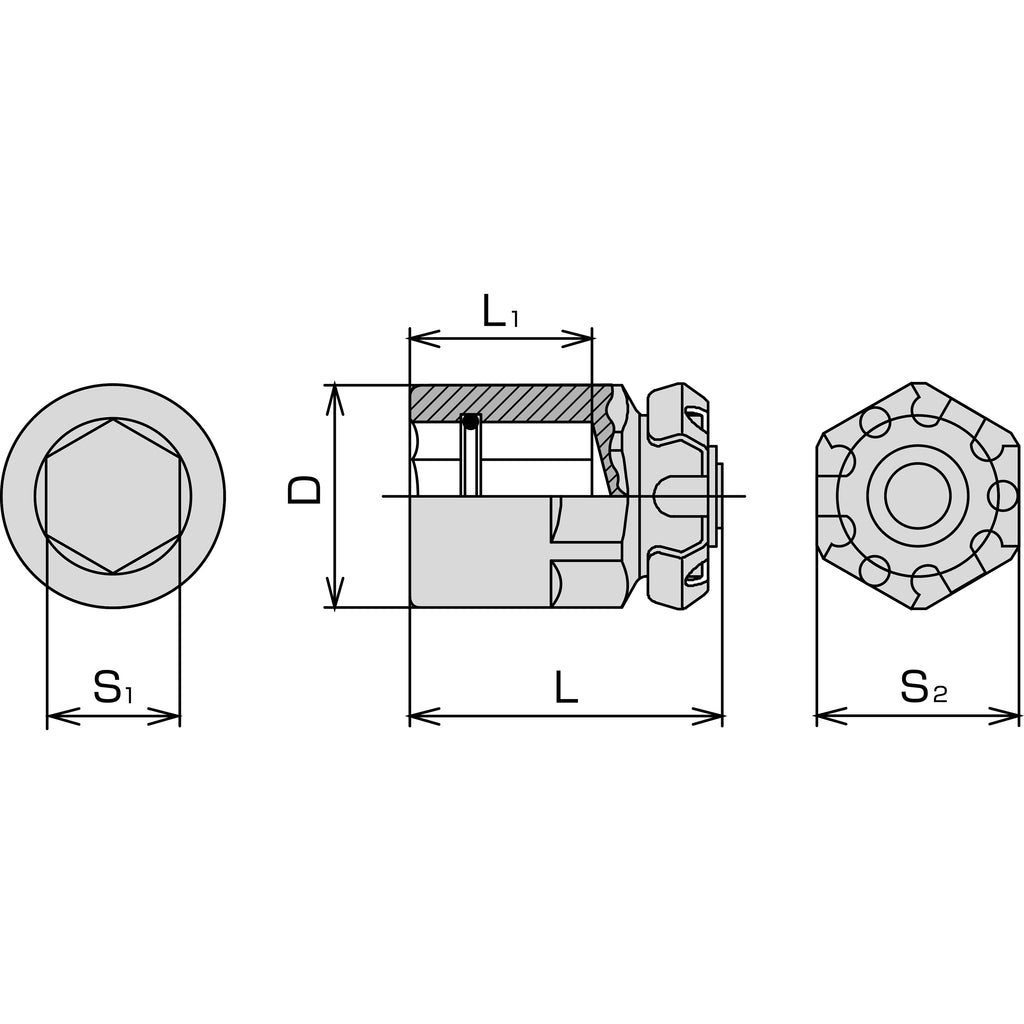 TONE Adaptor for Ratchet Ring Wrench, Bit Type RABT2