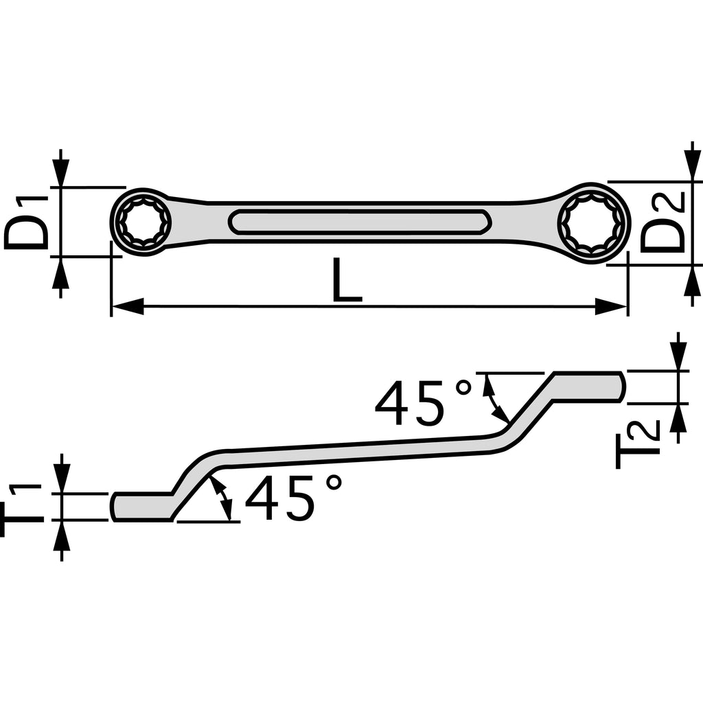 TONE Offset Wrench, Long Type (45°, Inch Sizes) MB45 Series