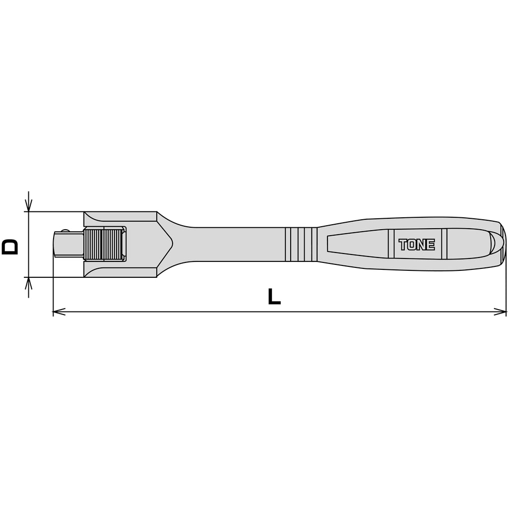 TONE 3/8" Drive Short Spinner Handle NS3S