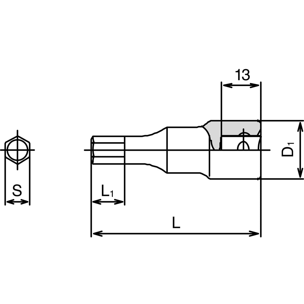 TONE 3/8" Drive Stainless Steel Hexagon Socket S3H Series