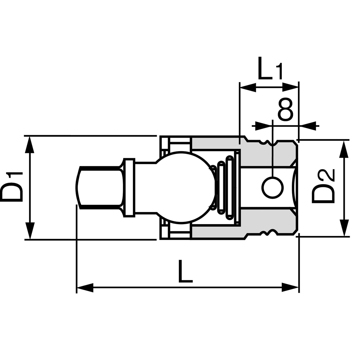 TONE 1/2" Drive Impact Ball Joint, Short Type NJ40S