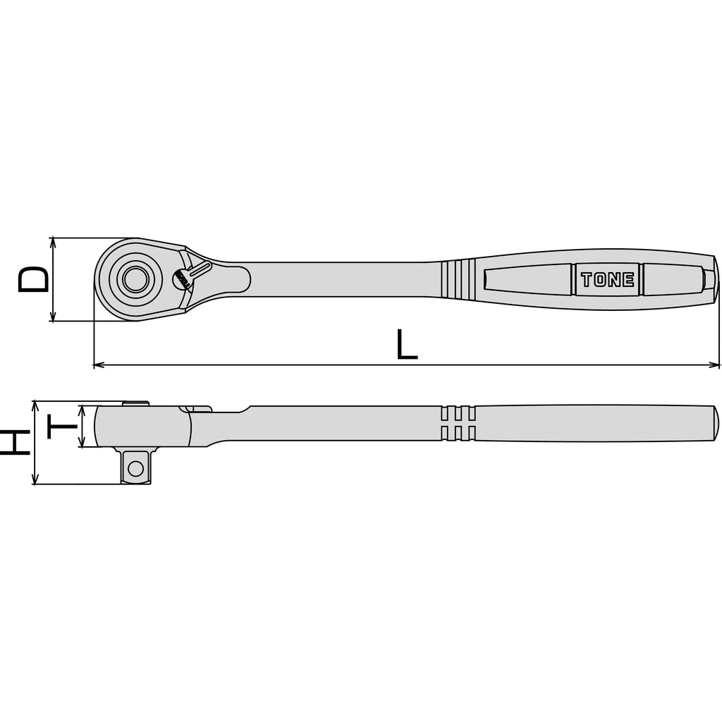 TONE 1/4" Drive Ratchet Handle (Socket Hold Type) RH2H