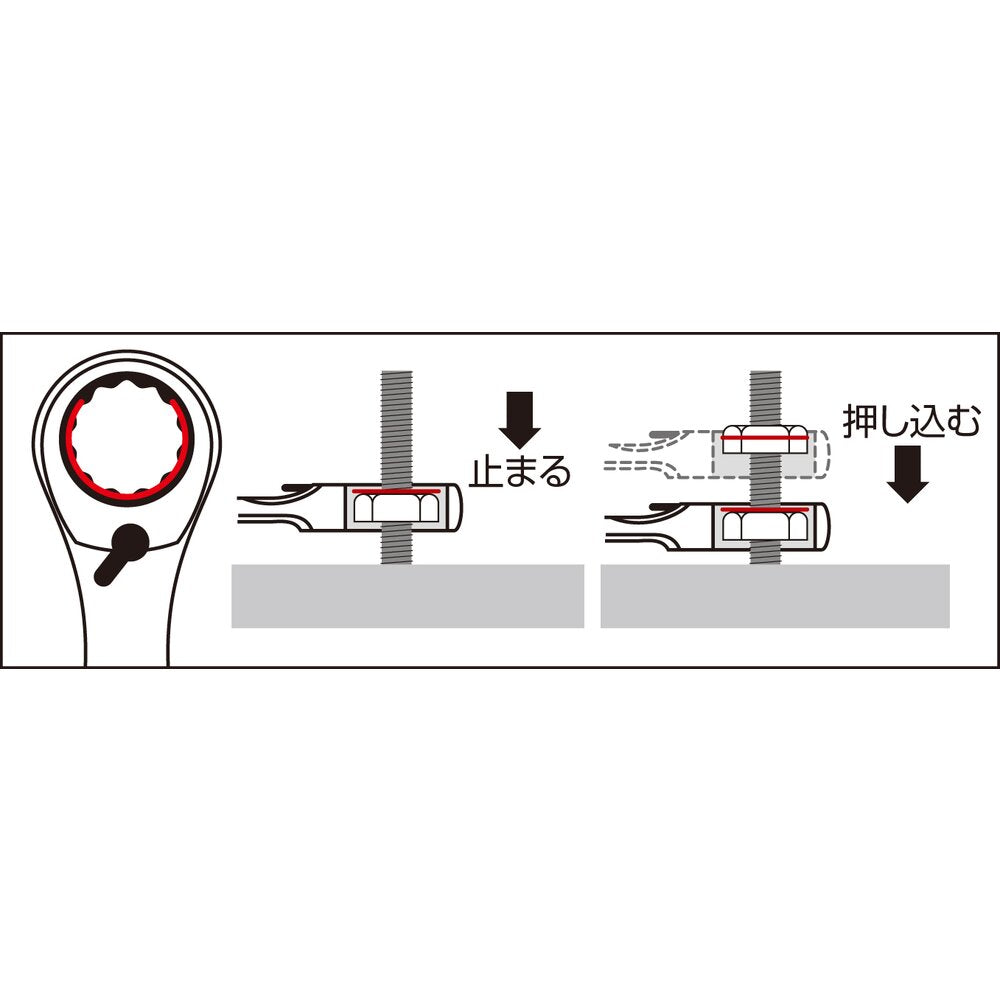 TONE Ratchet Ring Wrench, Reversible Offset RMR Series
