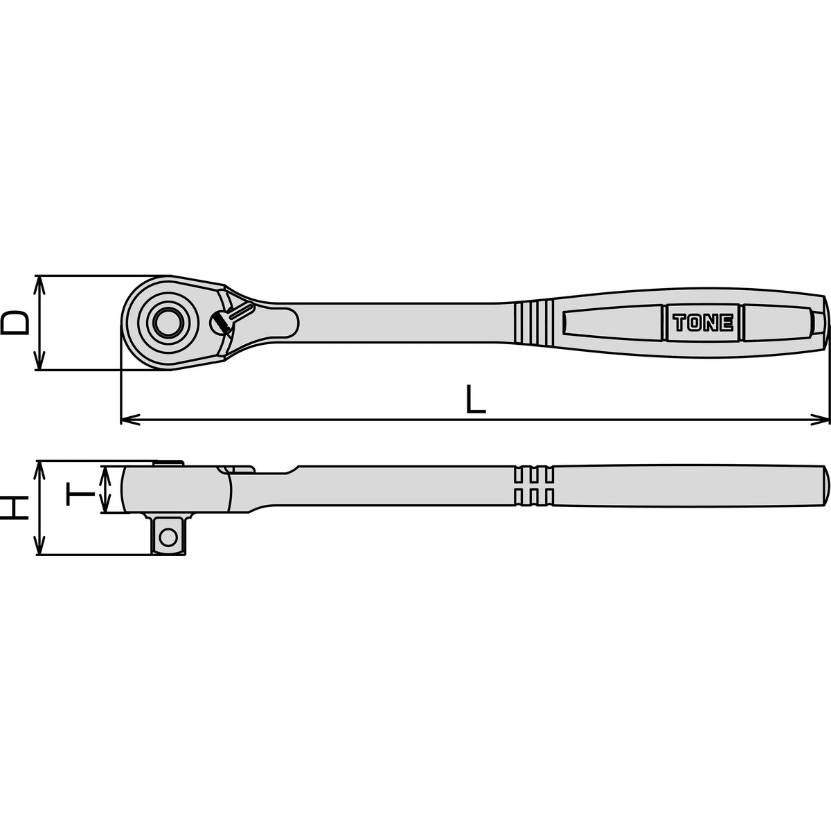 TONE 1/2" Drive Ratchet Handle (Socket Hold Type) RH4H