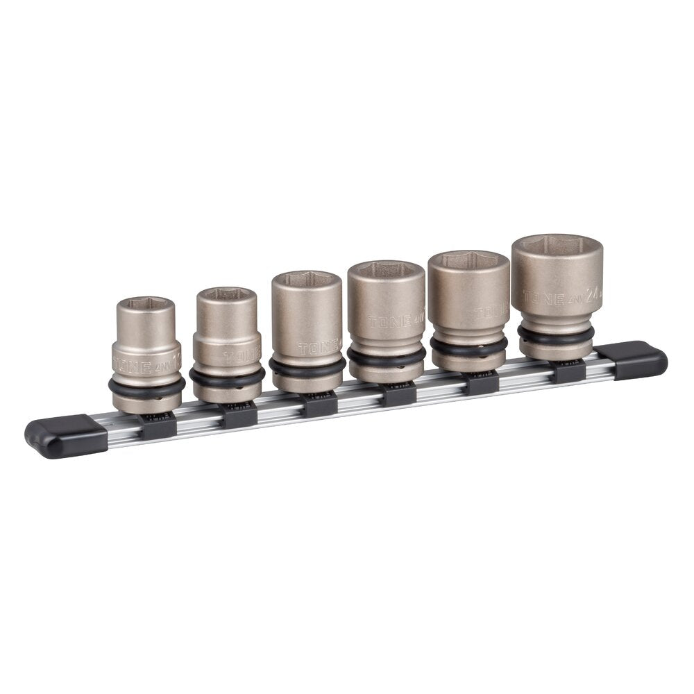 TONE Impact Socket Set (6-Point, 1/2" Drive), with Socket Holder HNV406S