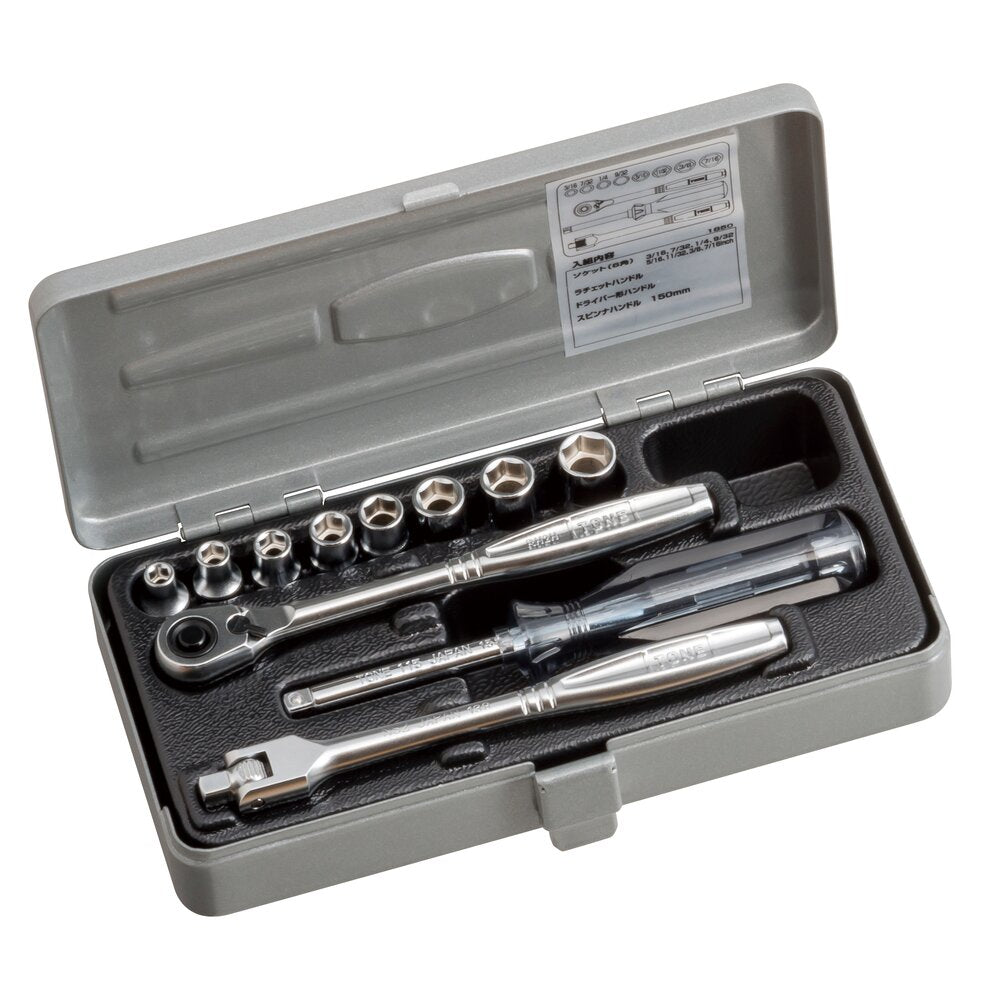 TONE 1/4" Drive Socket Wrench Set (Inch Sizes) 1850