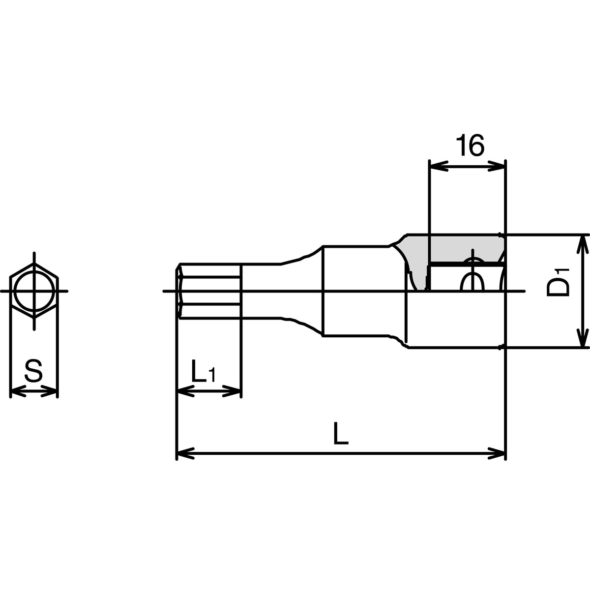 TONE 1/2" Drive Stainless Steel Hexagon Socket S4H Series