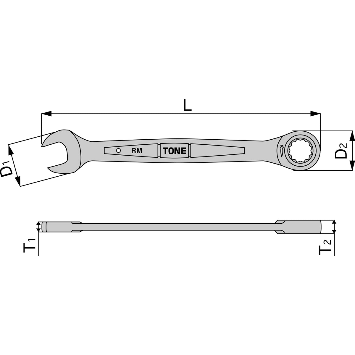 TONE Ratchet Ring Wrench, Standard RM Series