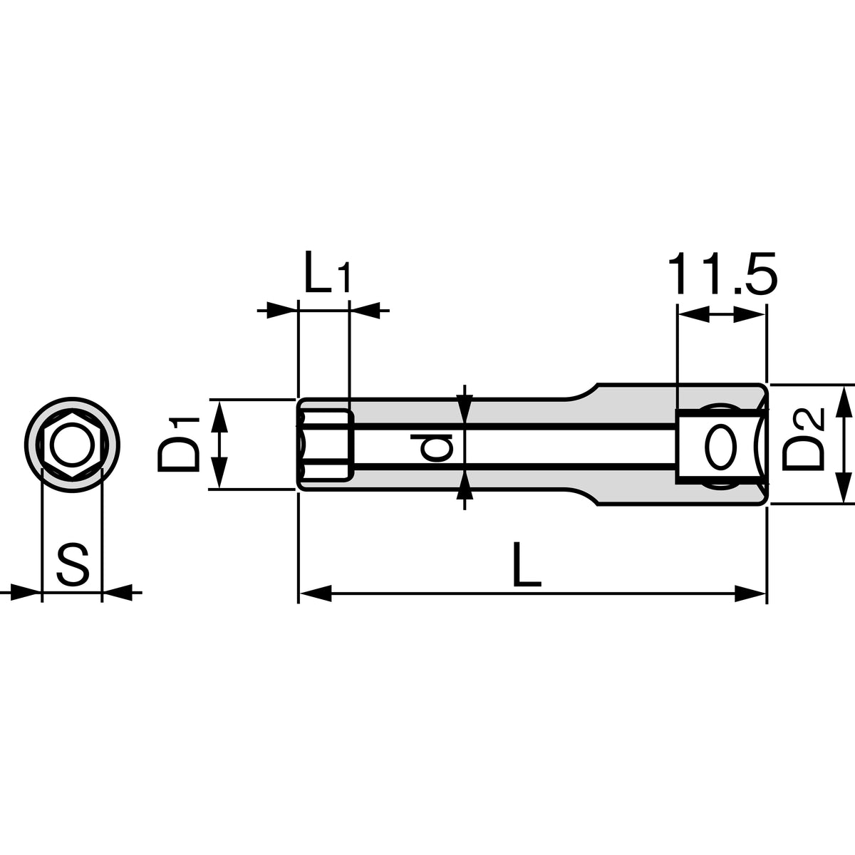 TONE Deep Socket (6-Point, 3/8" Drive) 3S-L120 Series
