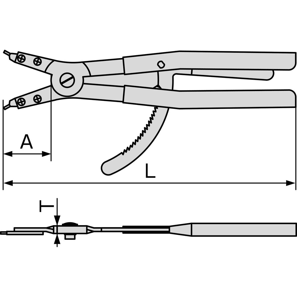 TONE Snap Ring Pliers, External, Straight Tip SRPS-400