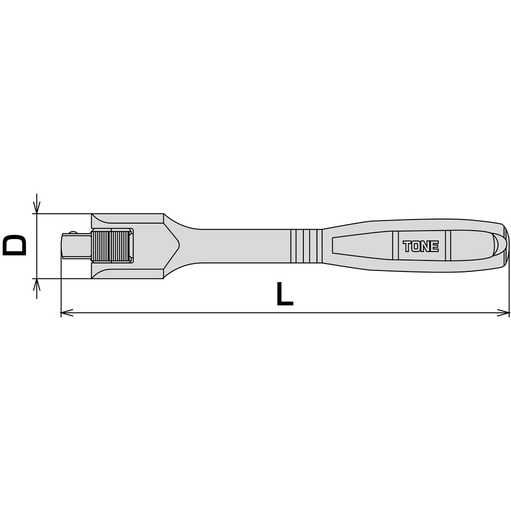 TONE 1/4" Drive Short Spinner Handle NS2S