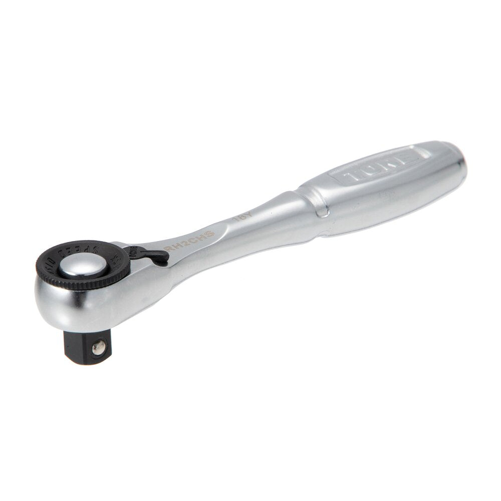 TONE 1/4" Drive Short Ratchet Handle, Compact Head (Socket Hold Type) RH2CHS