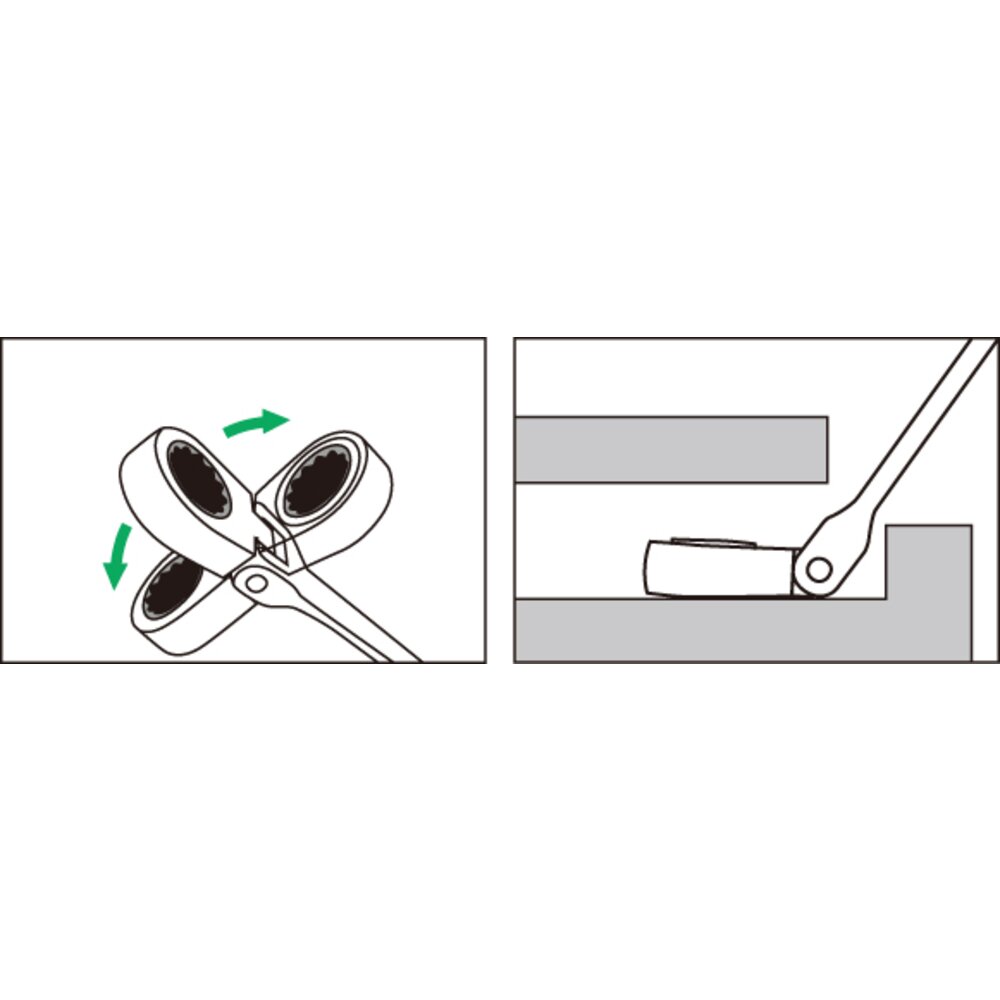 TONE Ratchet Ring Wrench, Flex Head (Inch Sizes) RMFWB Series