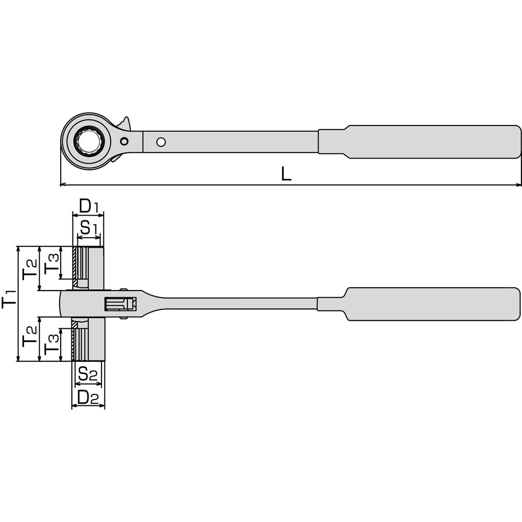 TONE Ratchet Ring Wrench, 2-Way CRW-1415