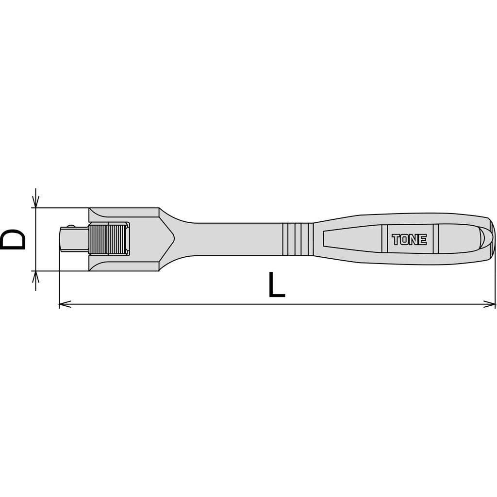 TONE 1/2" Drive Short Spinner Handle NS4S