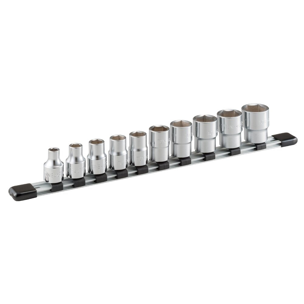 TONE Socket Set (6-Point, 1/2" Drive), with Socket Holder HS410