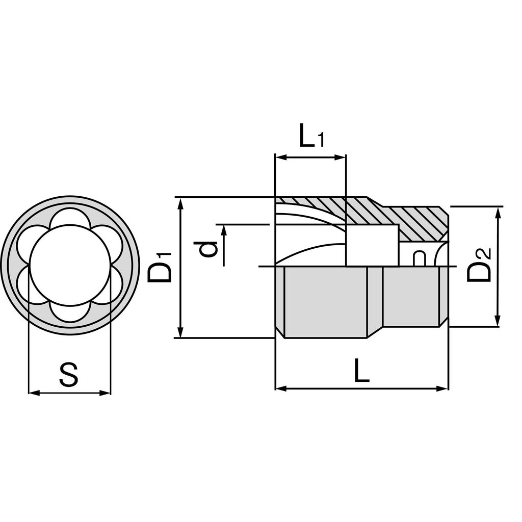 TONE 1/2" Drive Tornado Socket 4TR Series