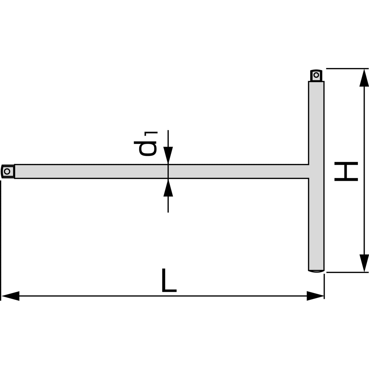 TONE 1/4" Drive T-Type Handle TH2250