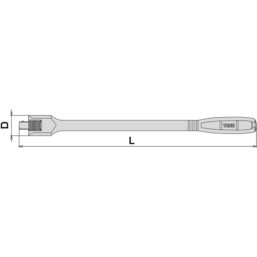 TONE 1/4" Drive Long Spinner Handle NS2L